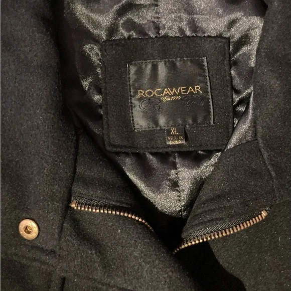 Vintage Rocawear Belted Wool Pea Coat - Picture 4 of 12